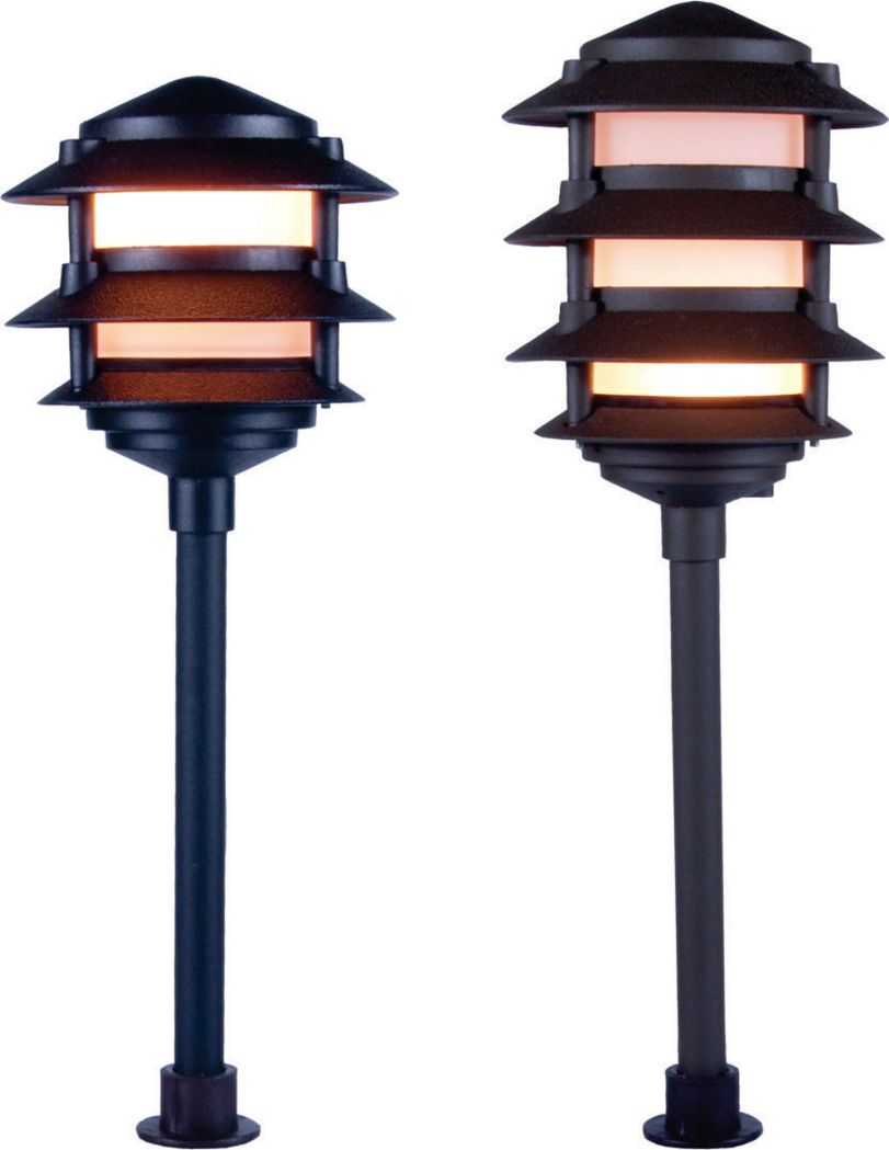 BPL 3-Watt LED Pagoda Path Light (Black) - Low Voltage Landscape Lighting, Warm White, 270 Lumens, IP44, 5-Year Warranty