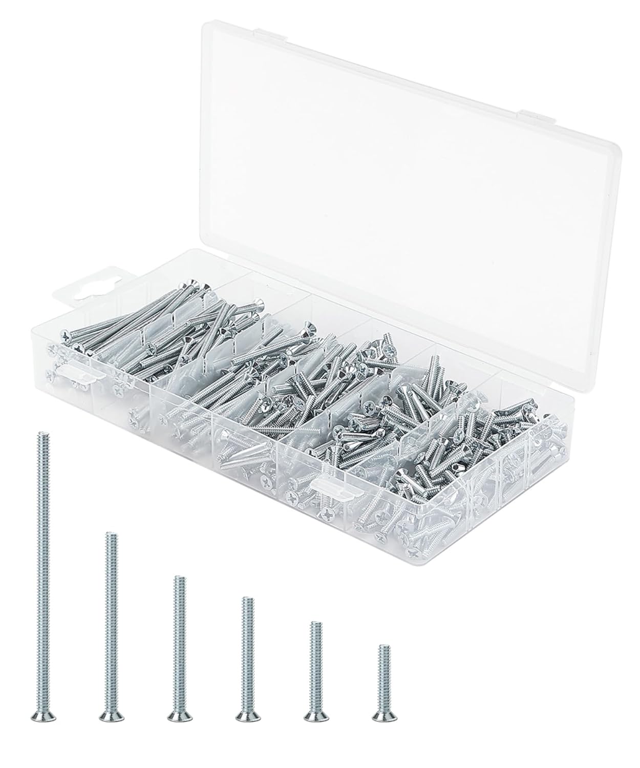 Flat Head Phillips Machine Screw Kit Assortment - 6-32, 8-32 or 10-32