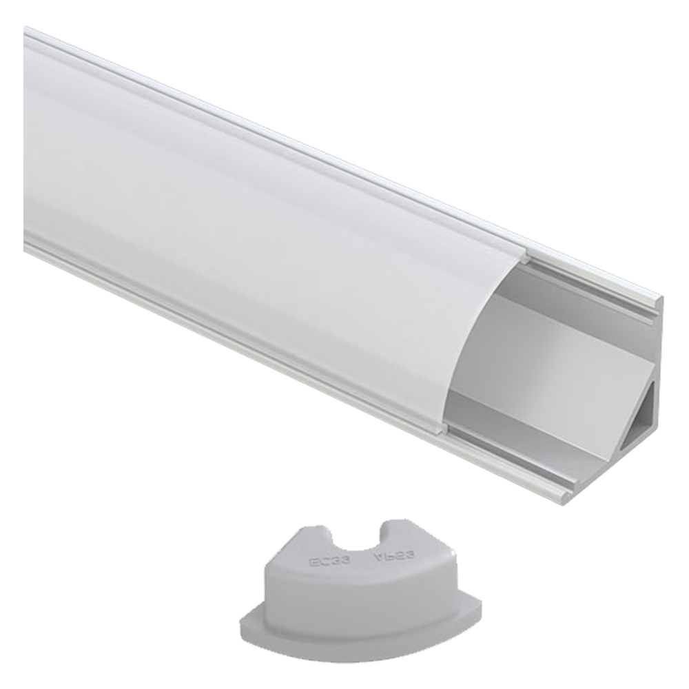 ABBA AP59 Aluminum Corner Channel LED Strip Light Cover, Silver- 80 Feet