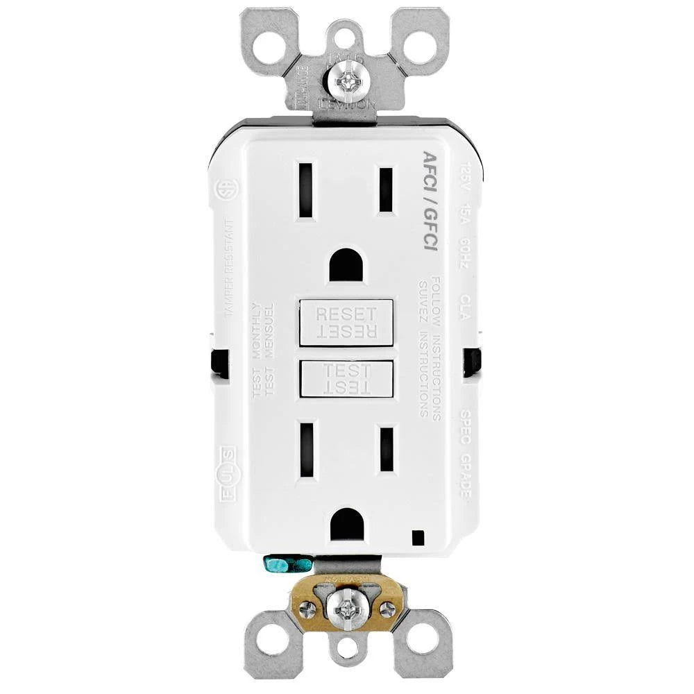 Leviton AGTR1-W SmartlockPro Dual Function AFCI/GFCI Receptacle