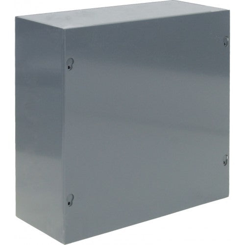 Orbit 12128NK Indoor NEMA Type 1 Screw Cover Enclosure Without K.O. 12" X 12" X 8" - Gray