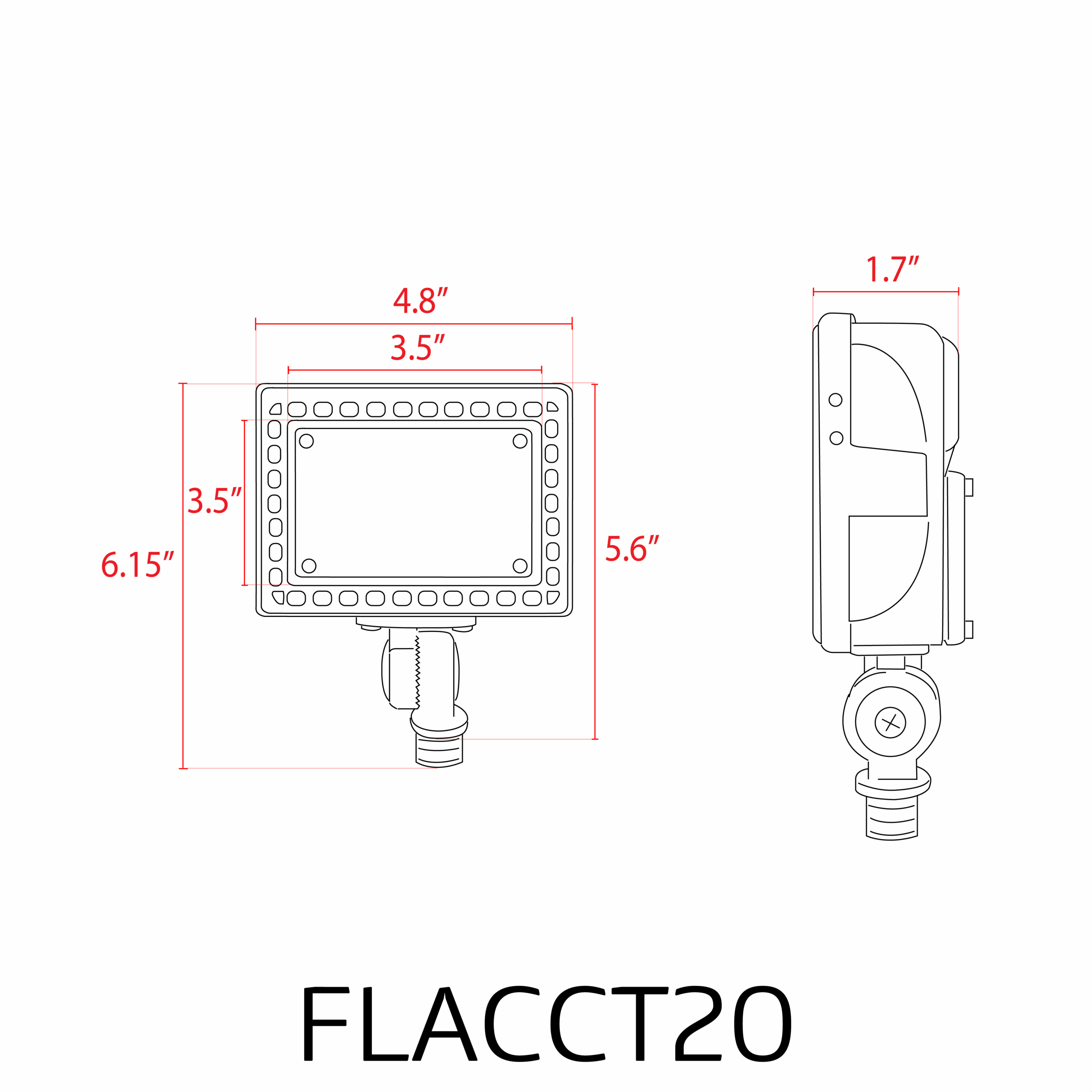 Foco reflector LED de aluminio ABBA de 20 W y 12 V, 3000 K, blanco cálido o 5000 K, blanco frío