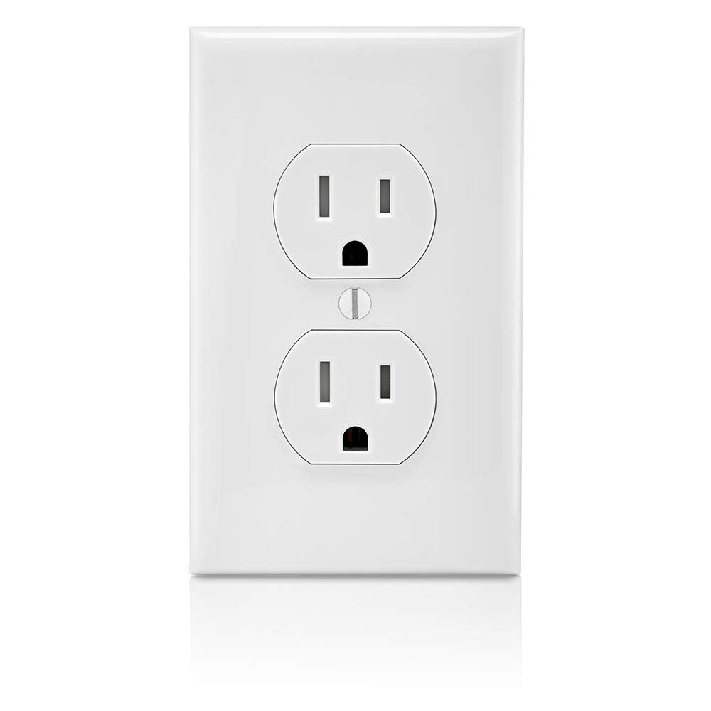 15 - Amp 125V Tamper Resistant Duplex Receptacle, White - Sonic Electric