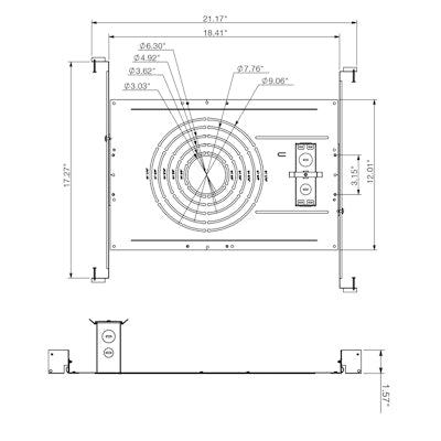 Envision CUNV-NC-SQI-J-JBX New Construction Plate, 4" 6" 8" CADM Square