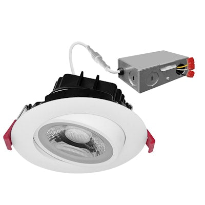 Envision LED-DLJBX-ADJ-4-12W-3WD-WH-R 4" Gimbal Adjustable Downlight Canless - White