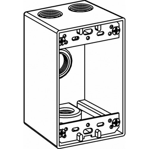 Orbit 1DB50-4 1-Gang Box 2-5/8" Deep With 4 Outlet Holes 1/2" Size - Gray