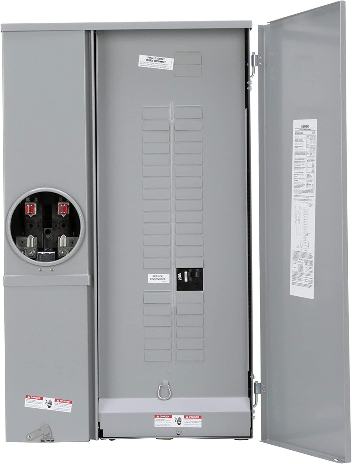 200-Amp 40-Spaces 40 Circuits Surface Mount Solar Ready Meter-Load Center Combination, - Sonic Electric