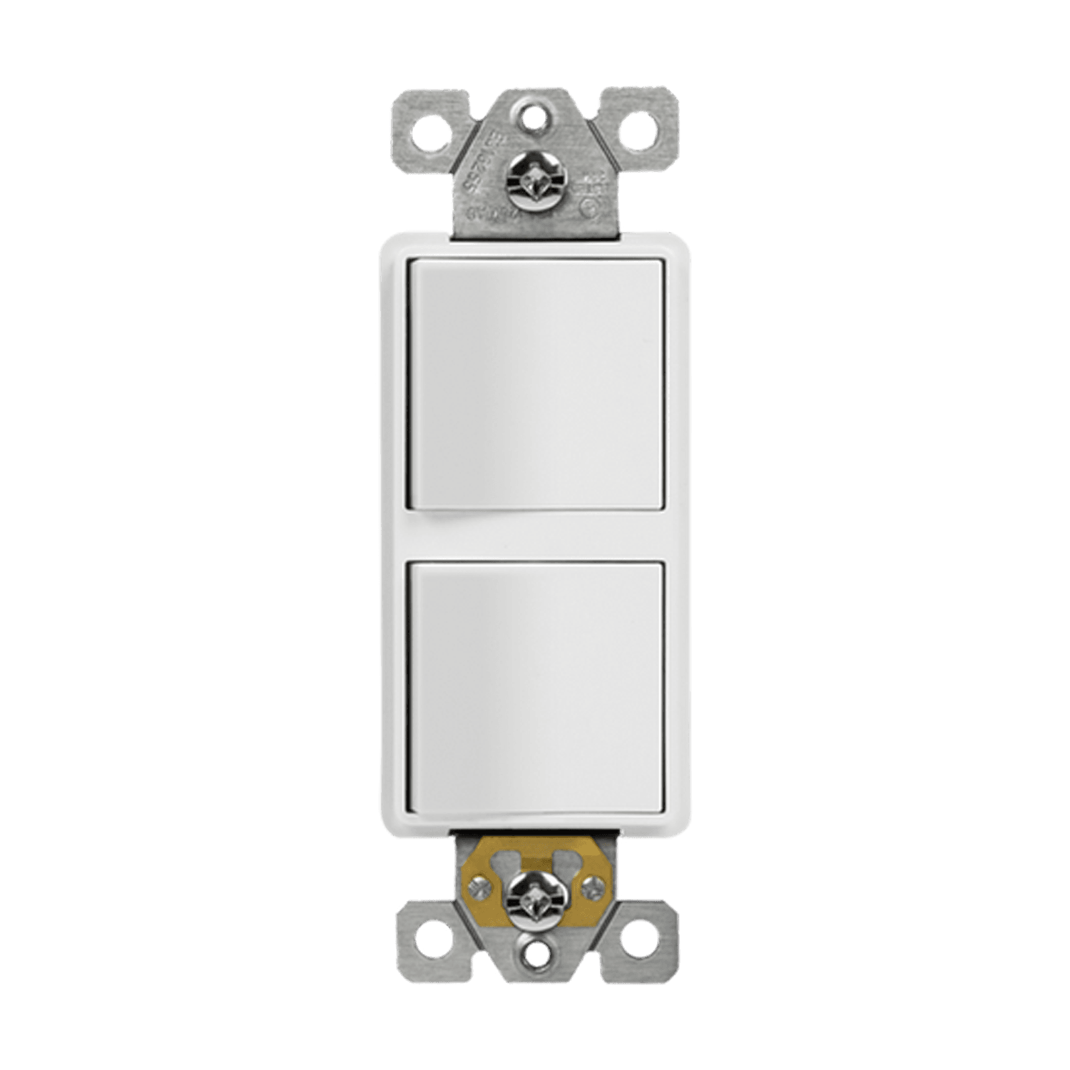 Enerlites 62834-W Dual Rocker Switches, Single Pole- White