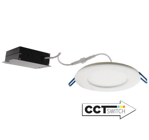 ELCO Lighting ERT411CT5W Elm System 4 Inch Ultra Slim LED Round Panel Light with 5-CCT Switch