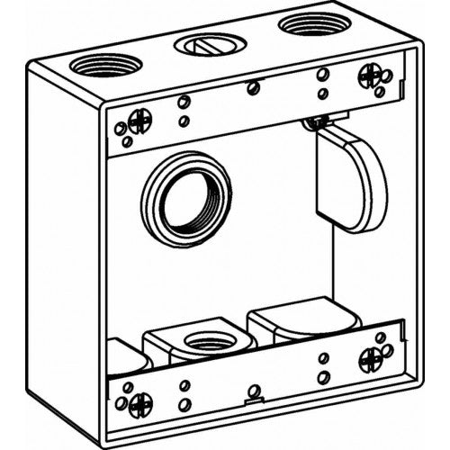 Orbit 2B100-4 2-Gang Weatherproof Box 4 1" Hubs 2" Deep - Gray