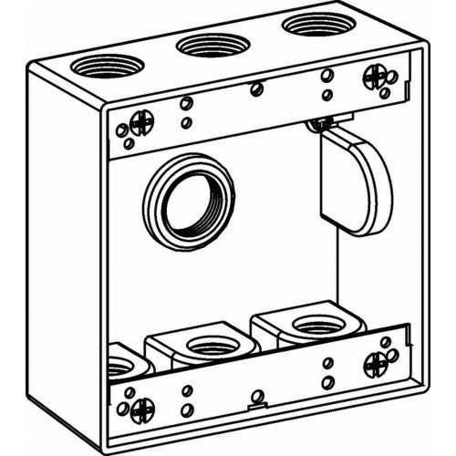 Orbit 2B50-7 2-Gang Weatherproof Box 7 1/2" Hubs 2" Deep - Gray