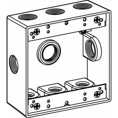 Orbit 2B50-9 2-Gang Weatherproof Box 9 1/2" Hubs 2" Deep - Gray