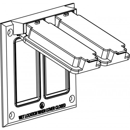 Orbit 2C-2G-BR 2-Gang Weatherproof Device Cover 2 GFI'S, Device Mount - Bronze