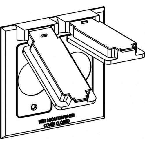 Orbit 2C-2S-WH 2-Gang Weatherproof Cover 2 Single Receptacles/Switch, Device Mount - White