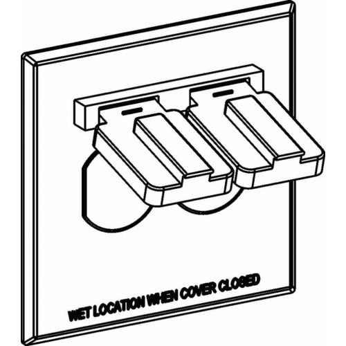 Orbit 2C-DH 2-Gang Weatherproof Device Cover 1 Duplex Horizontalontal Device Mount - Gray
