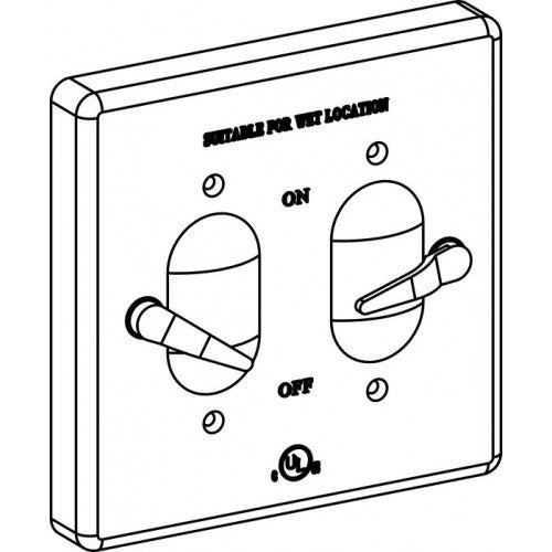 Orbit 2CA-2SW 2-Gang Aluminum Weatherproof Lever Switch Cover, Device Mount - Gray