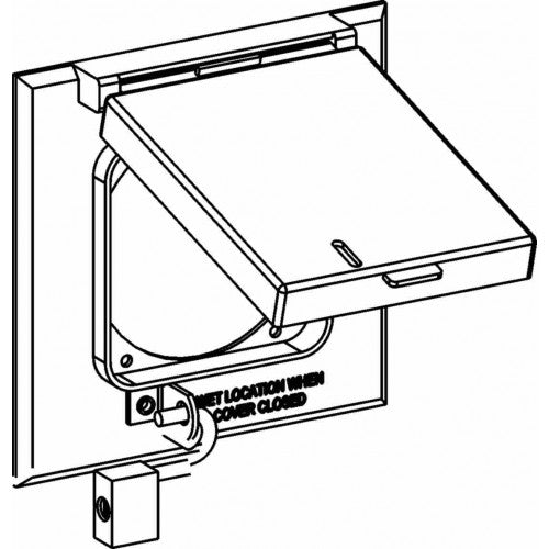 Orbit 2CL-PO60 2-Gang Weatherproof Cover 1 Power Outlet, Device Mount - Lockable - Gray