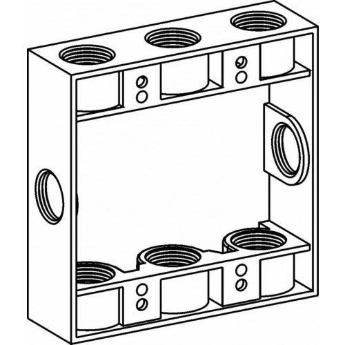 Orbit 2EXB50-8 2-Gang Weatherproof Extension Ring 8 1/2" Hubs 1" Deep - Gray