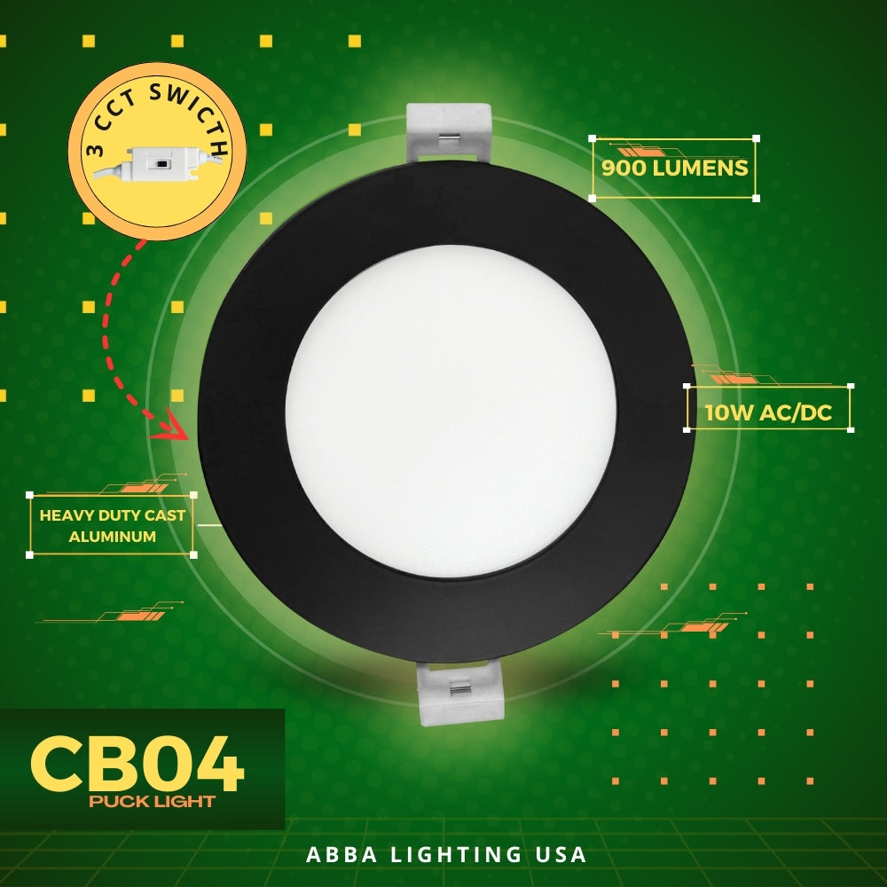 ABBA CB04 12V 10W 3-CCT LED Puck Light - 900 Lumens