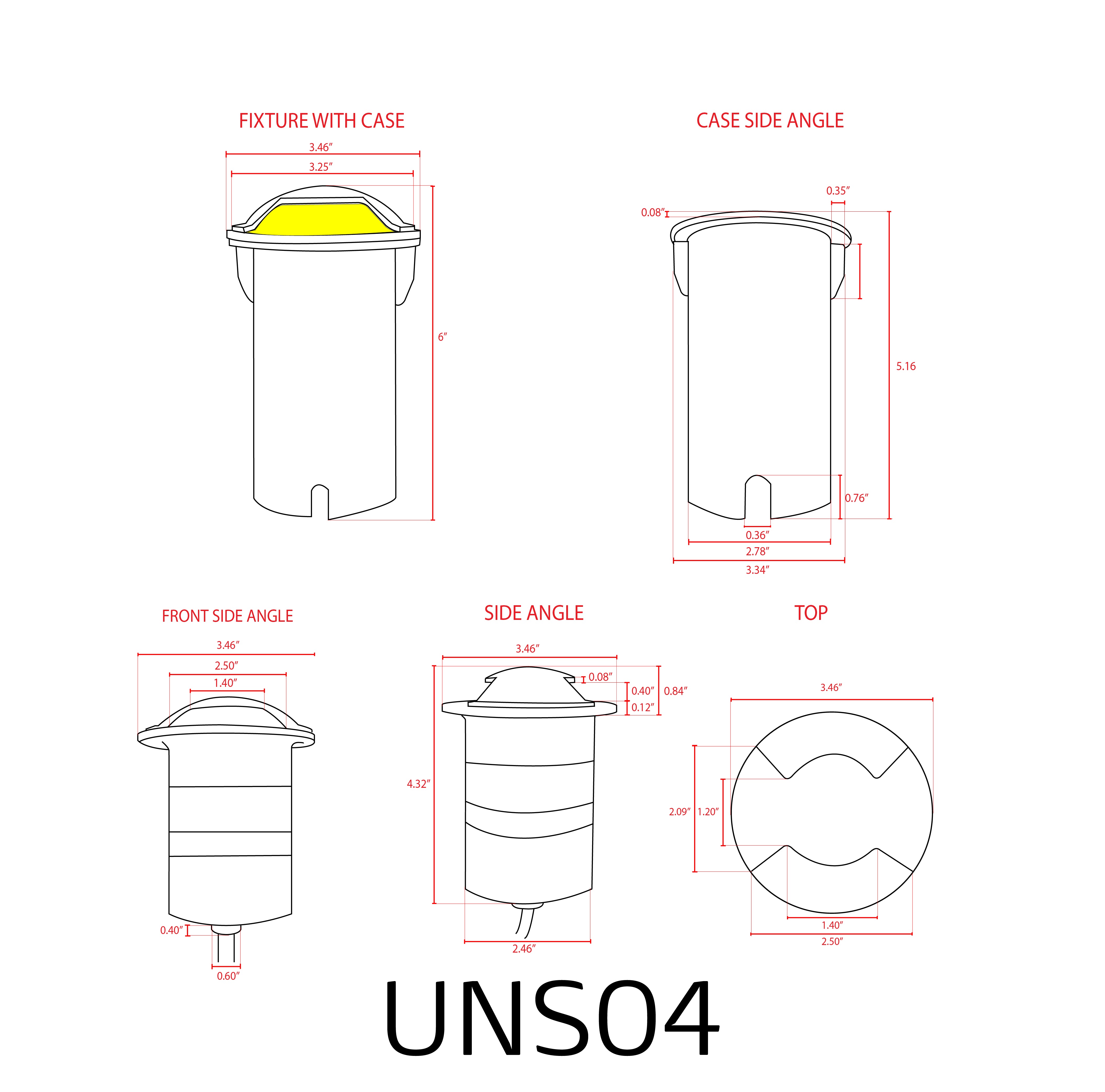 ABBA UNS04 12V BI Directional Stainless Steel In-Ground Well Light