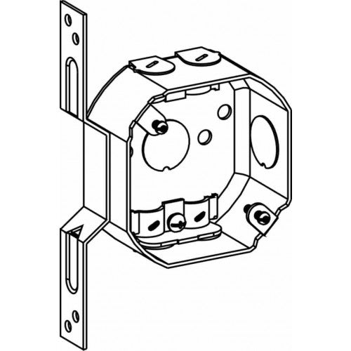 Orbit 3RB-NM-FB 3-1/2" Drawn Octagon NM Box With Bracket 1-1/2" Deep