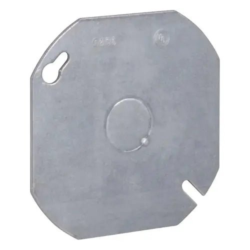 4" Flat Blank Octagonal Cover With 1/2" KO - Sonic Electric