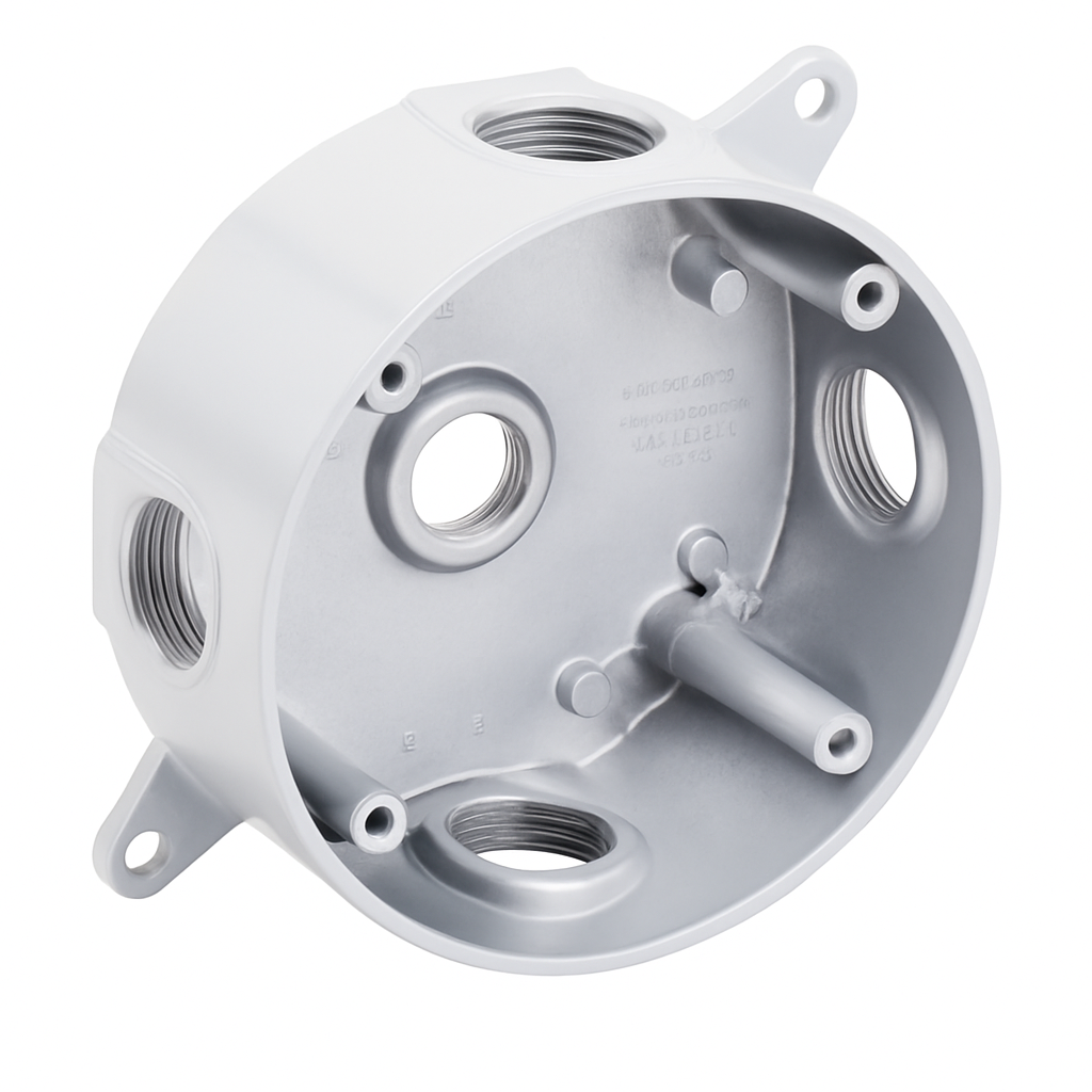 4" Round Weatherproof Box, 1/2"- 3/4" Sizes Available