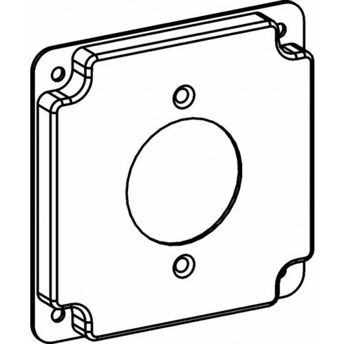 Orbit 4406 4" Square Power Outlet Industrial Cover With Crushed Corner - Galvanized
