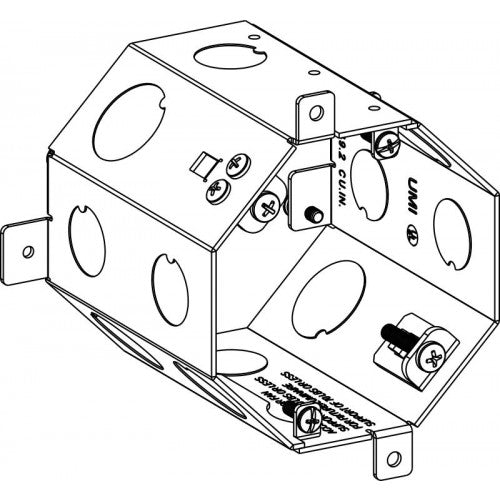 Orbit 4CB-F Fan Support Concrete Box 4" Deep, 1/2" & 3/4" K.O.S - Galvanized