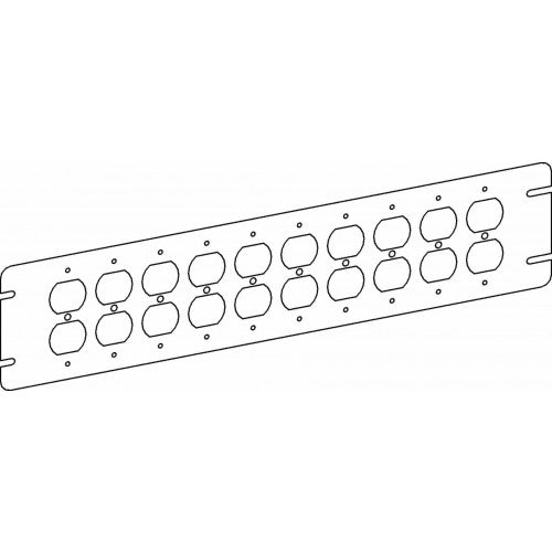 Orbit 4M10-DR Flat, 10-Gang Switch Box Duplex Receptacle Device Cover - Galvanized