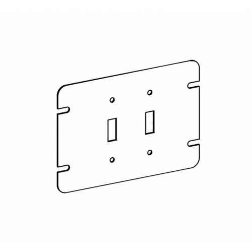 Orbit 4M2-TS Flat, 2-Gang Switch Box Toggle Switch Device Cover - Galvanized