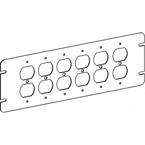 Orbit 4M6-DR Flat, 6-Gang Switch Box Duplex Receptacle Device Cover - Galvanized