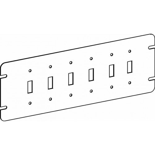 Orbit 4M6-TS Flat, 6-Gang Switch Box Toggle Switch Device Cover - Galvanized