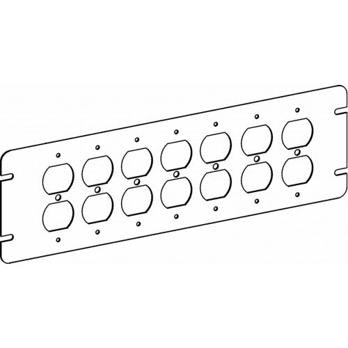 Orbit 4M7-DR Flat, 7-Gang Switch Box Duplex Receptacle Device Cover - Galvanized