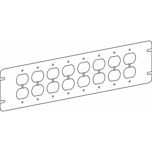 Orbit 4M8-DR Flat, 8-Gang Switch Box Duplex Receptacle Device Cover - Galvanized
