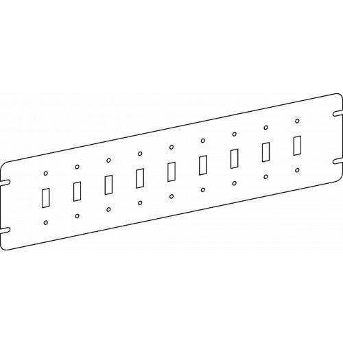 Orbit 4M9-TS Flat, 9-Gang Switch Box Toggle Switch Device Cover - Galvanized