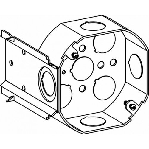 Orbit 4RB-50-LB 4" Octagon Steel Box With " L" Bracket 1/2"