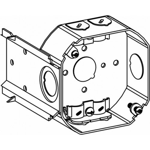 Orbit 4RB-NM-LB 4" Octagon Steel NM Box 1-1/2" With L Bracket