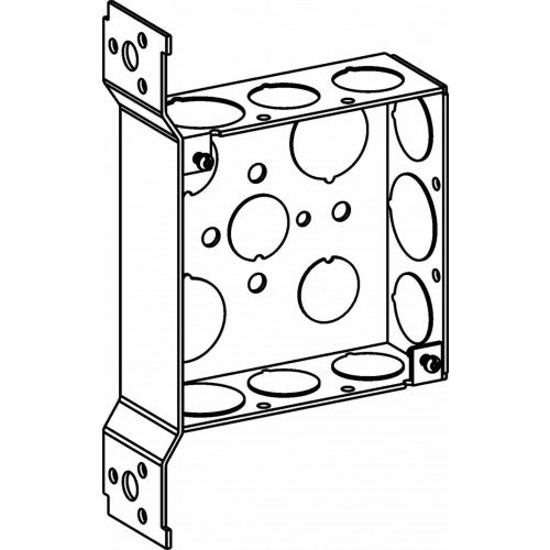 Orbit 4SB-50/75-FB 4" Square Box 1-1/2" Deep With Bracket 1/2" &3/4" - Galvanized