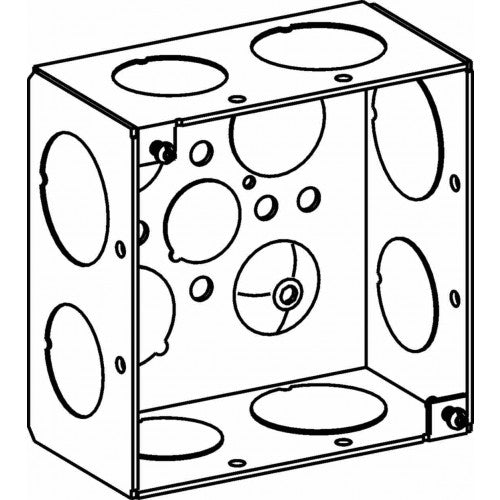 Orbit 4SDB-75/100 4" Square Box 2-1/8" Deep 3/4" & 1" KO - Galvanized