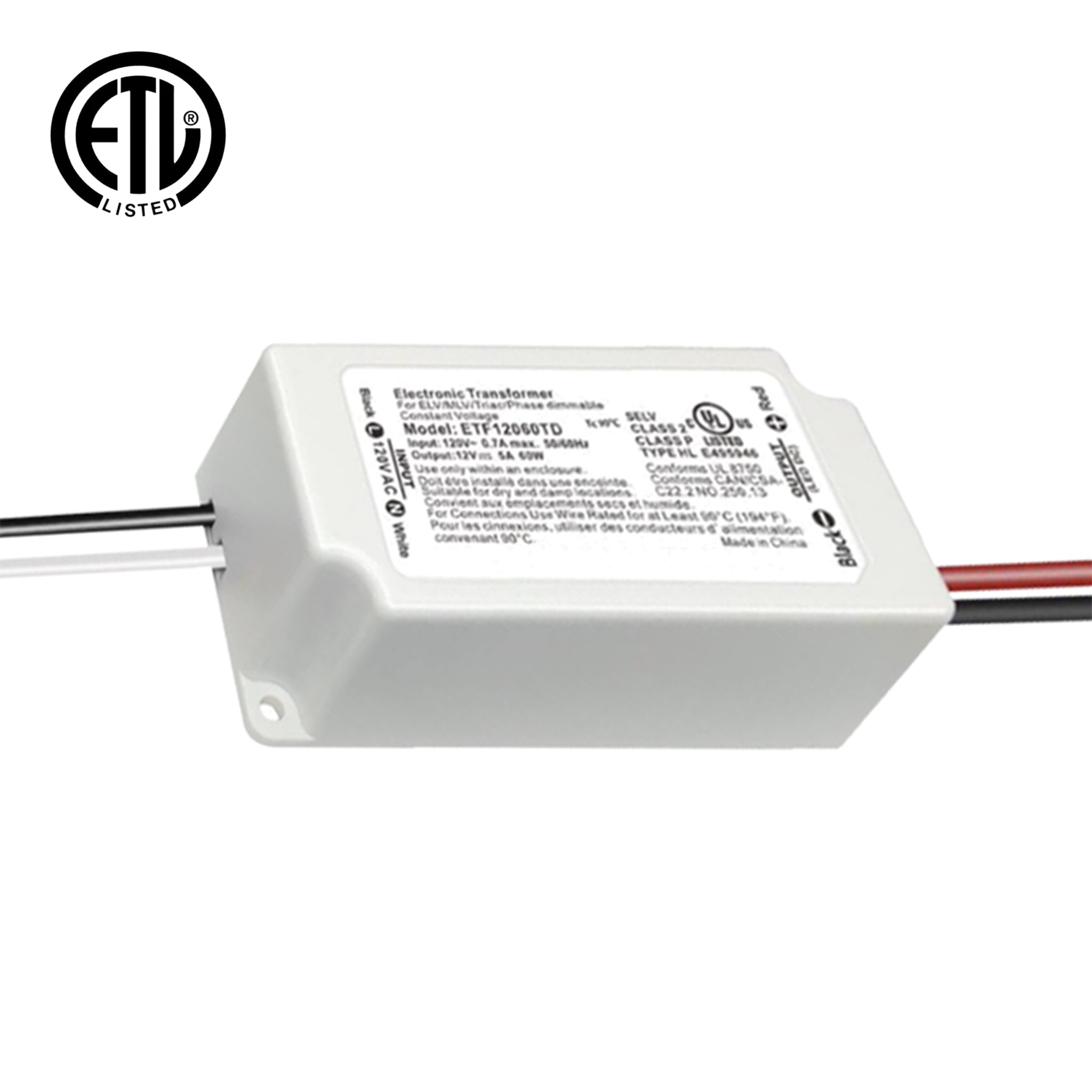 60W 12V Class 2 Outdoor Transformer