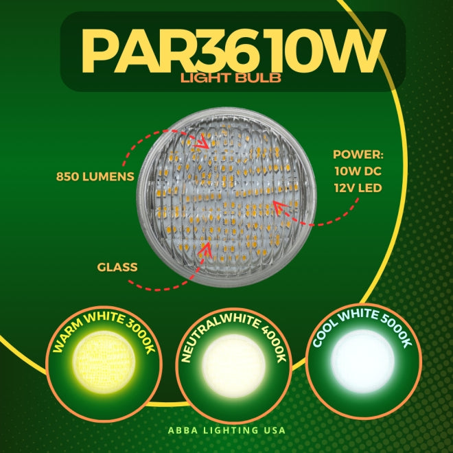 ABBA PAR36 10W 12V Dimmable LED Bulb