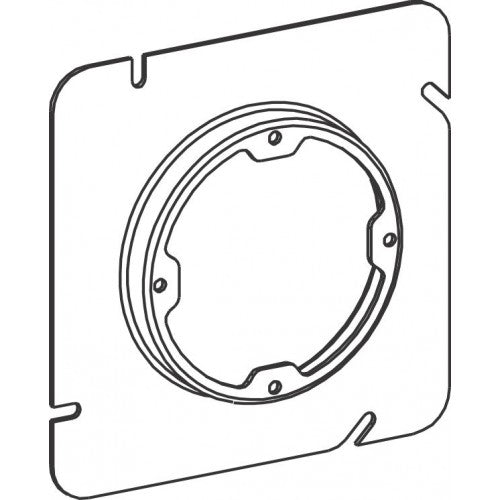 Orbit 53050X 5 Square 1/2" Raised Steel Plaster Ring, Dual Direction - Galvanized