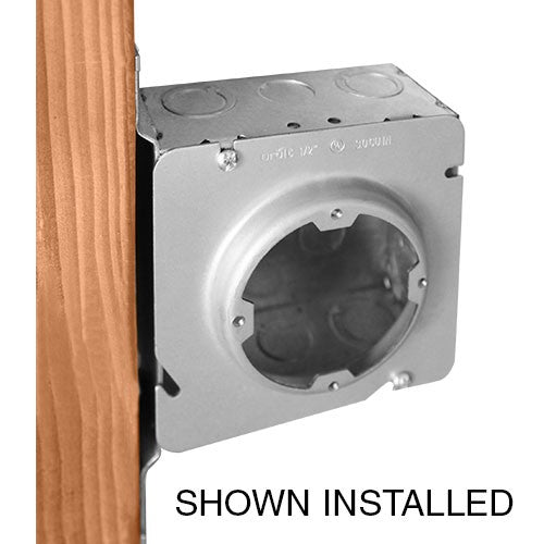 Orbit 53125X 5 Square 1-1/4" Raised Steel Plaster Ring, Dual Direction - Galvanized