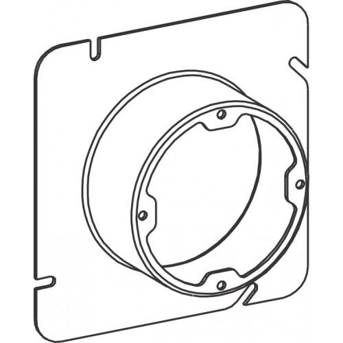 Orbit 53150X 5 Square 1-1/2" Raised Steel Plaster Ring, Dual Direction - Galvanized