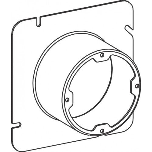 Orbit 53200X 5 Square 2" Raised Steel Plaster Ring, Dual Direction - Galvanized