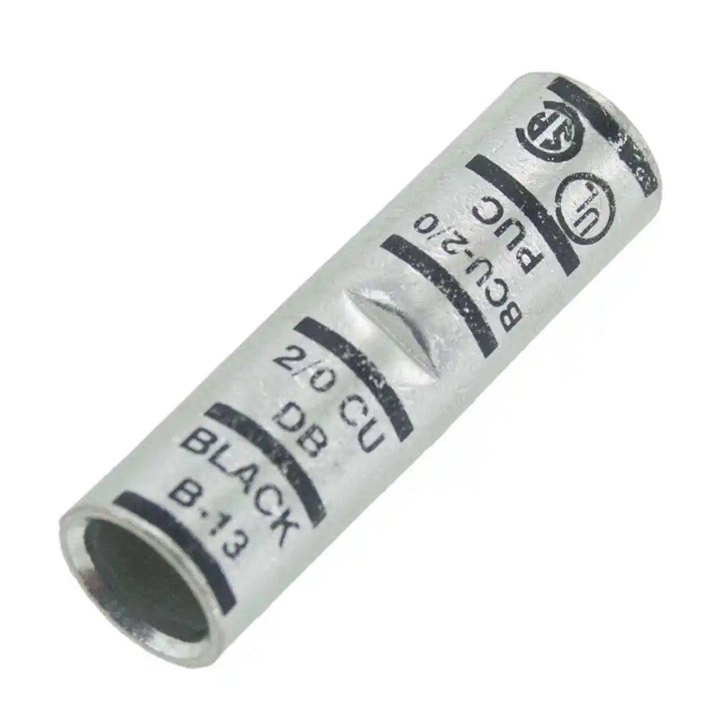 Malibu #2/0 AWG Copper Butt Splice Connector – Short Barrel, UL Listed