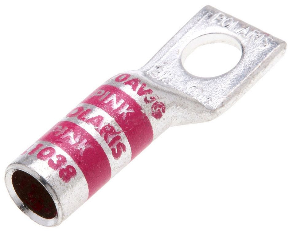 Malibu 1/0 AWG Copper Compression Lug – Long Barrel, 3/8" Stud, One-Hole, UL Listed