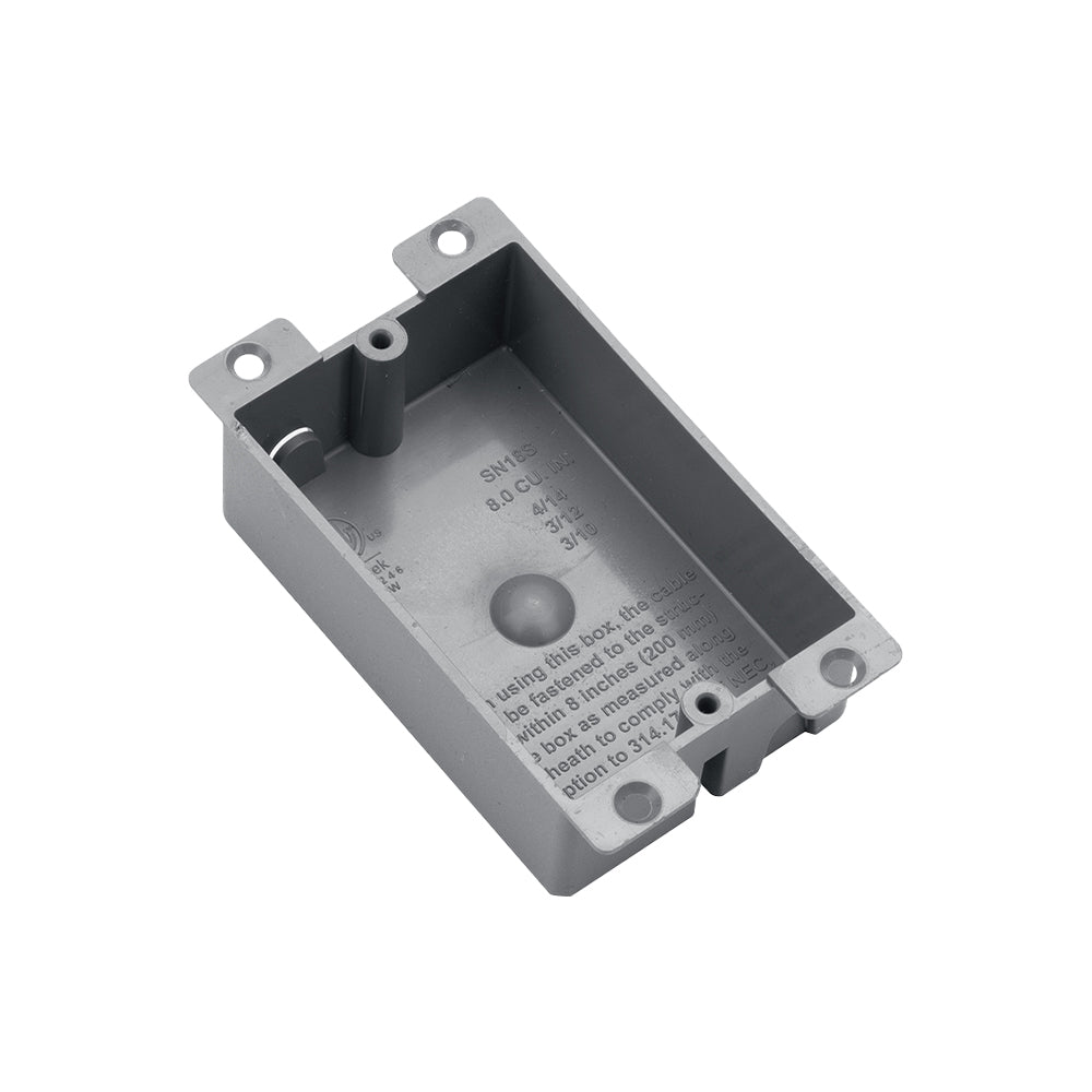 Malibu MapleBox™ P1GT-8 Non-Metallic One-Gang Outlet Box - Old Work, 8 Cubic