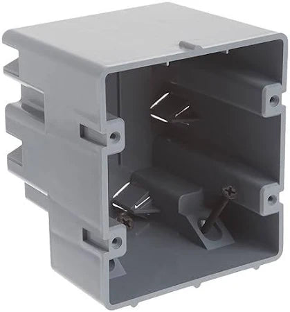 Malibu MapleBox™ P2GSAB Non-Metallic Two-Gang Adjustable Depth Device Box, New Work, 38 Cubic